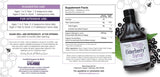 Elderberry Queen etiqueta en primer plano con ingredientes y claridad informativa