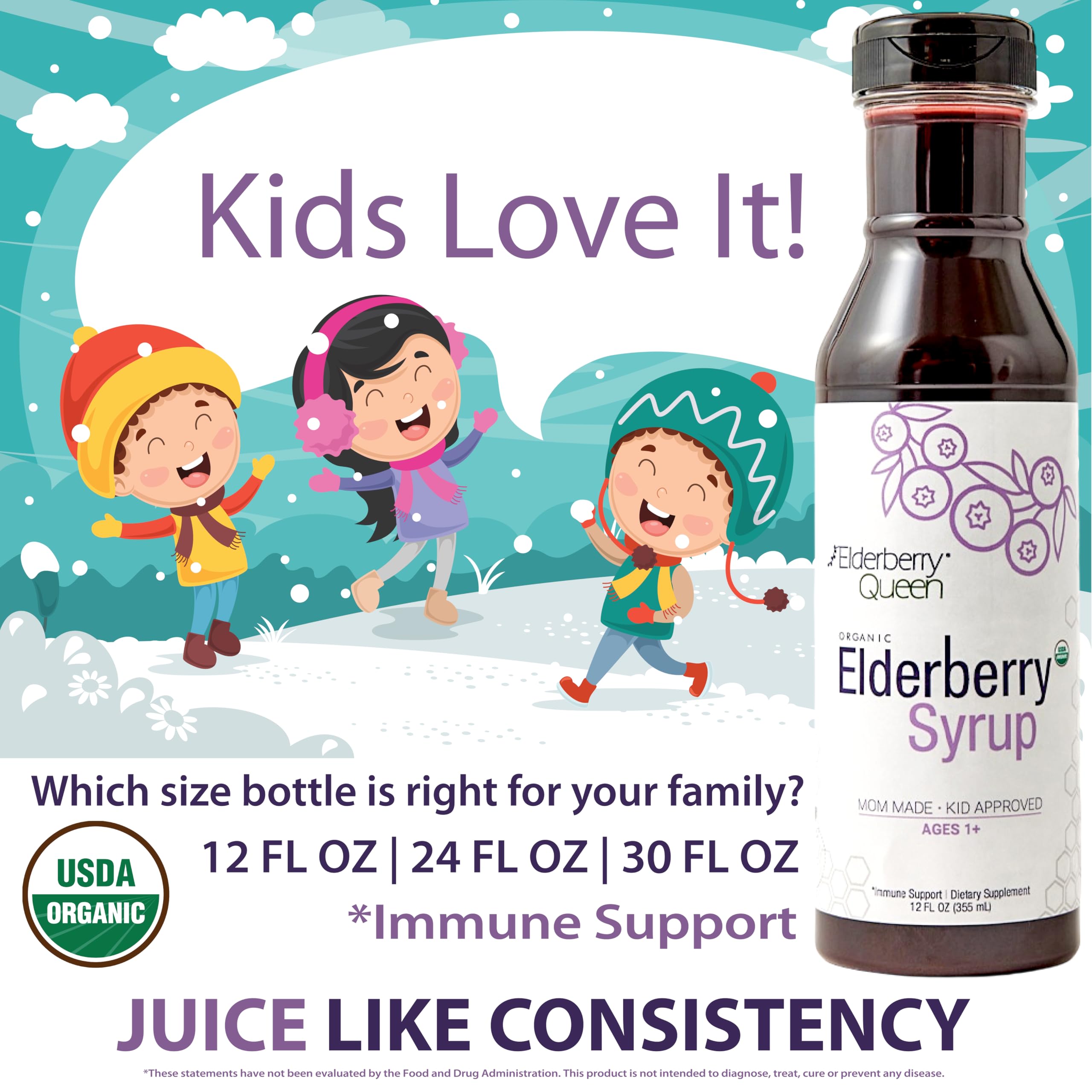 Elderberry Queen sello USDA Organic en la etiqueta que aporta garantía