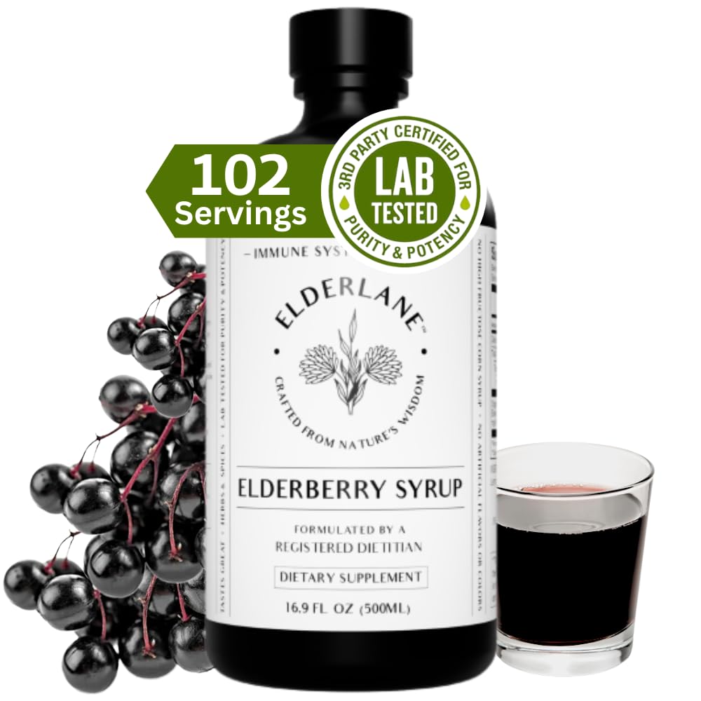 Elderlane vista frontal del envase mostrando botella y etiqueta beneficiosa
