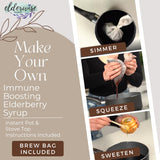 Elderwise Organics bolsa de infusión en mano facilitando colado sin desorden