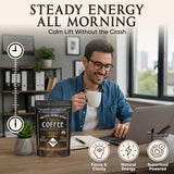 Elderwise Organics cucharada vertida en taza para preparación rápida