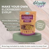 Elderwise Organics primer plano de bayas y especias secas resaltando calidad