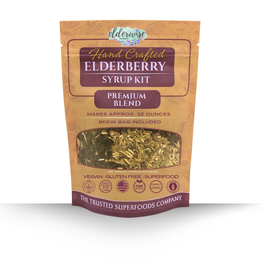 Elderwise Organics frontal del kit mostrando ingredientes y empaque, conveniencia
