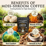Elderwise Organics hongos y sea moss crudos que componen la mezcla