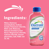 Electrolit junto a fresas y kiwi que sugiere sabor natural y atractivo frutal