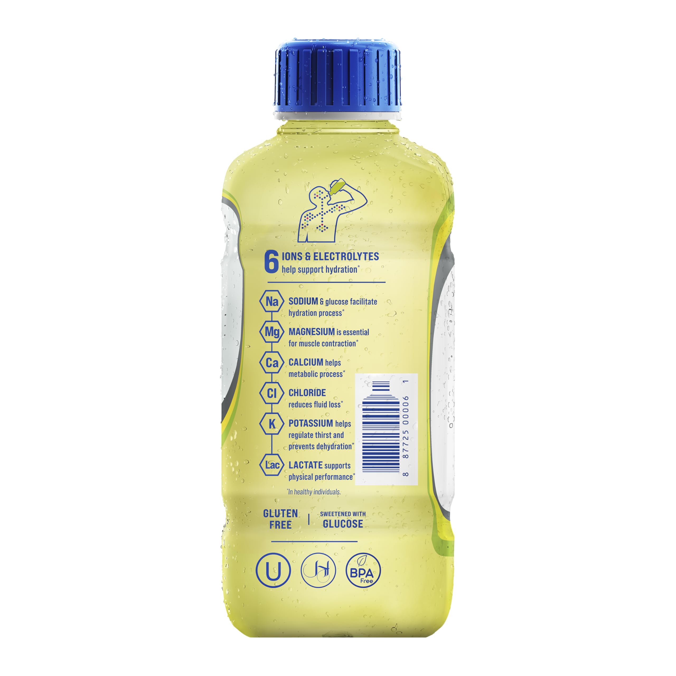 Electrolit botella en mano demostrando facilidad de transporte y consumo