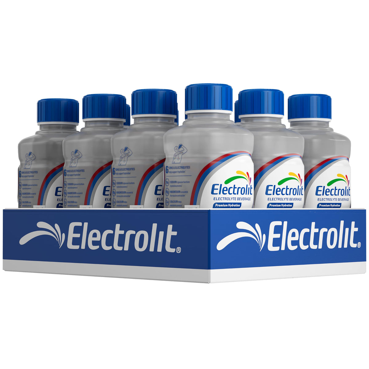 Electrolit botella Cherry Ice pack de 12 mostrando frente y logotipo, hidratación rápida