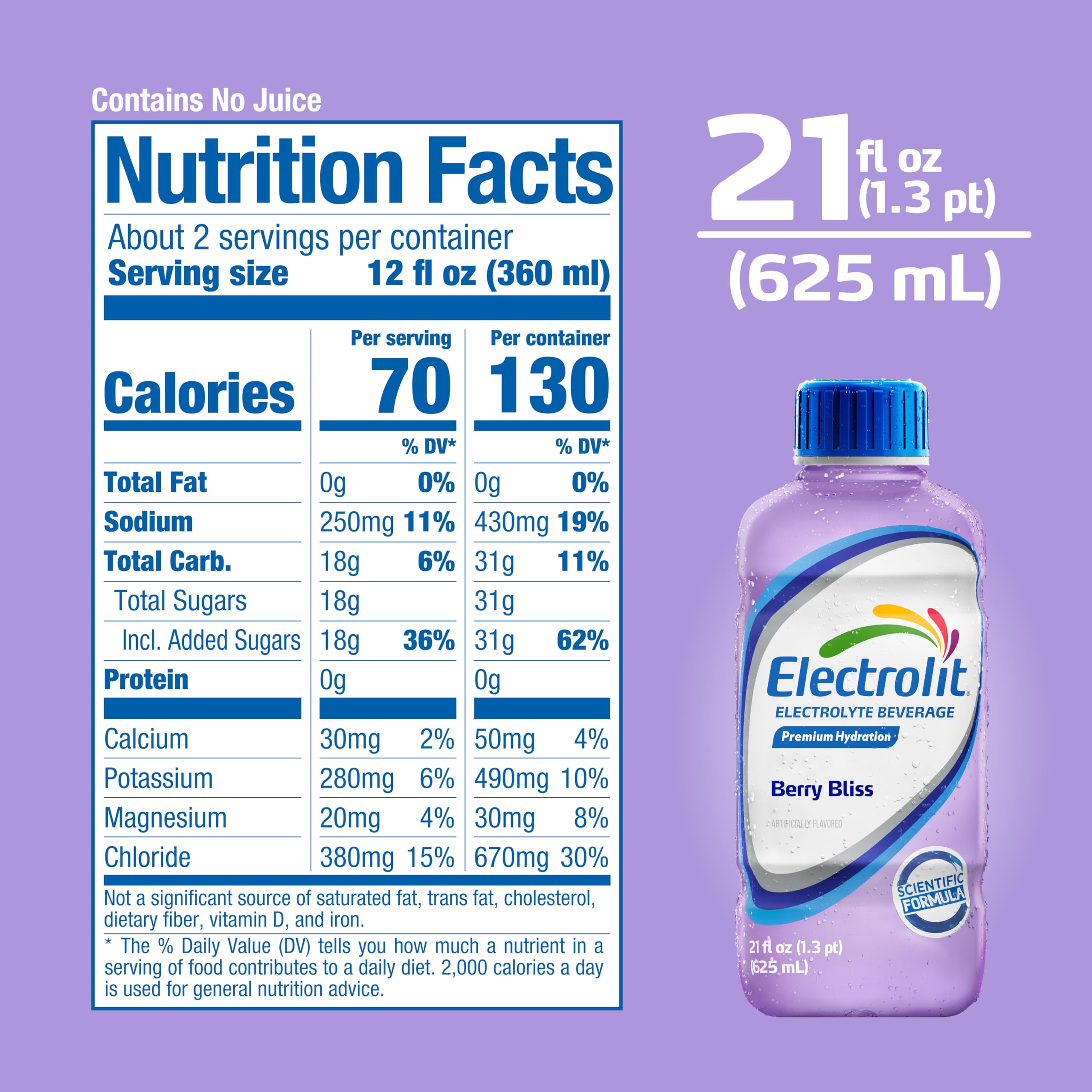 Electrolit etiqueta nutricional en primer plano con información clara