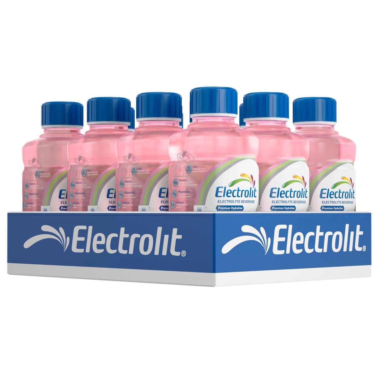 Electrolit vista frontal del envase con diseño claro y beneficio de hidratación rápida