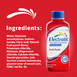 Pack de 12 botellas Electrolit Fruit Punch mostrando almacenamiento conveniente