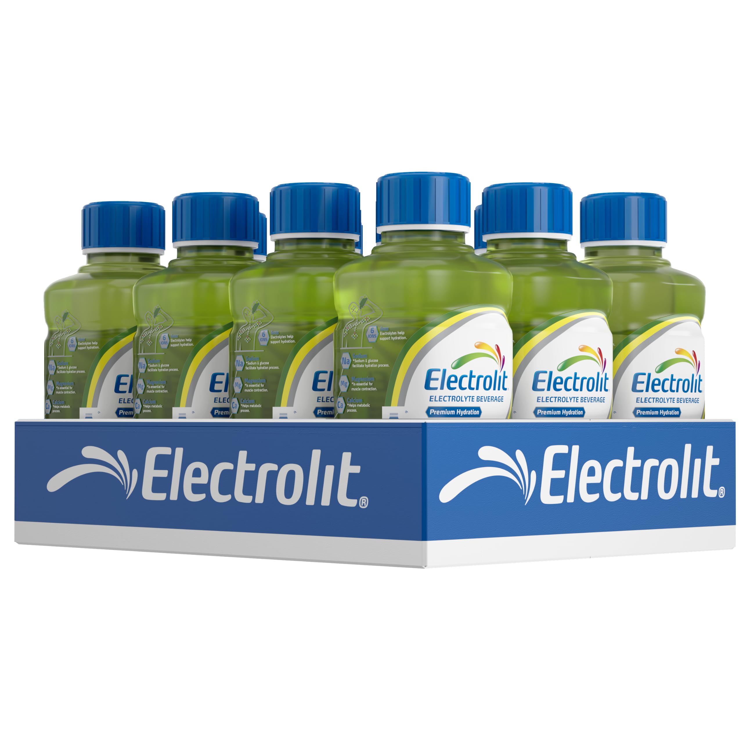 Electrolit botella frontal mostrando etiqueta y beneficio de hidratación rápida