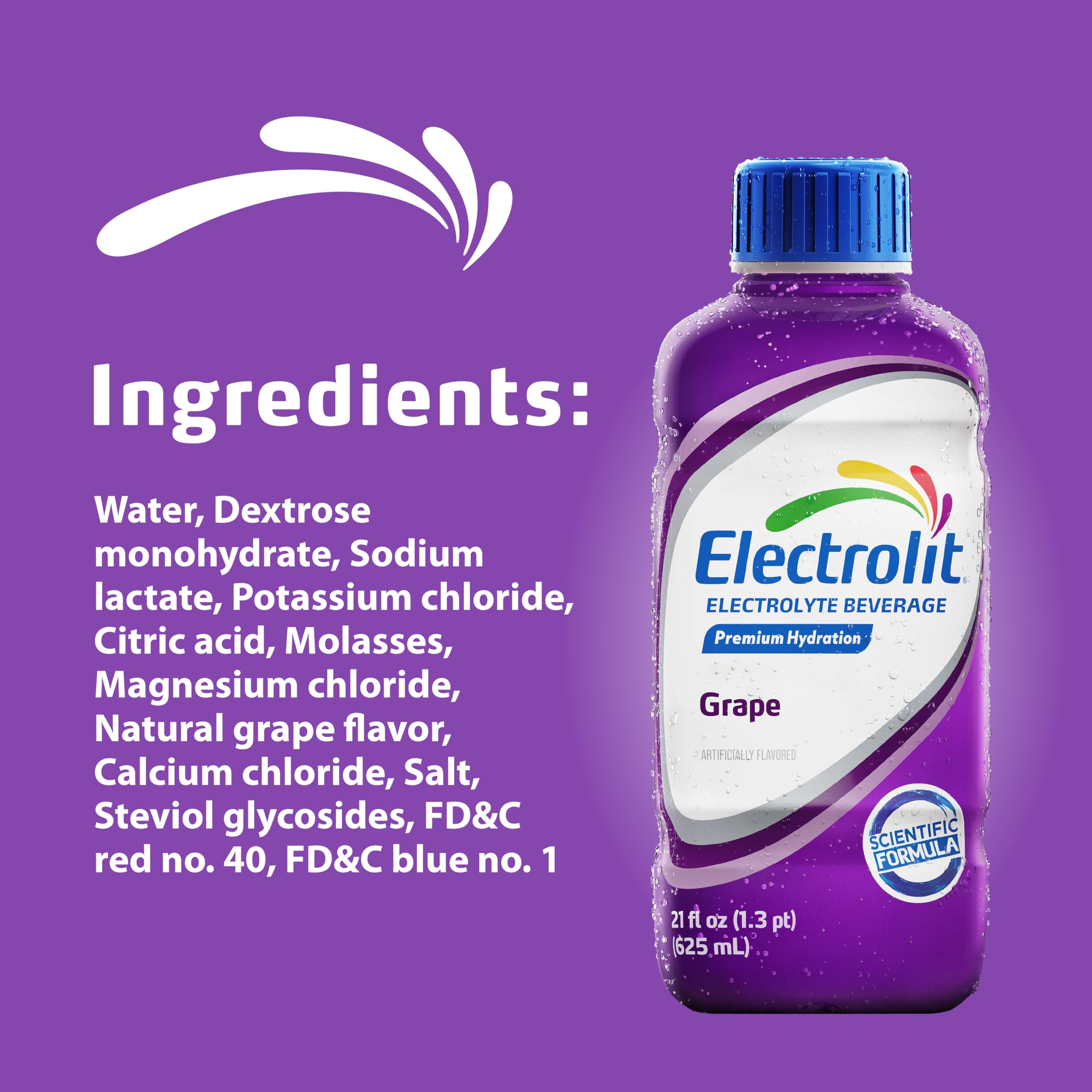 Electrolit botella uva durante entrenamiento, reposición rápida de electrolitos