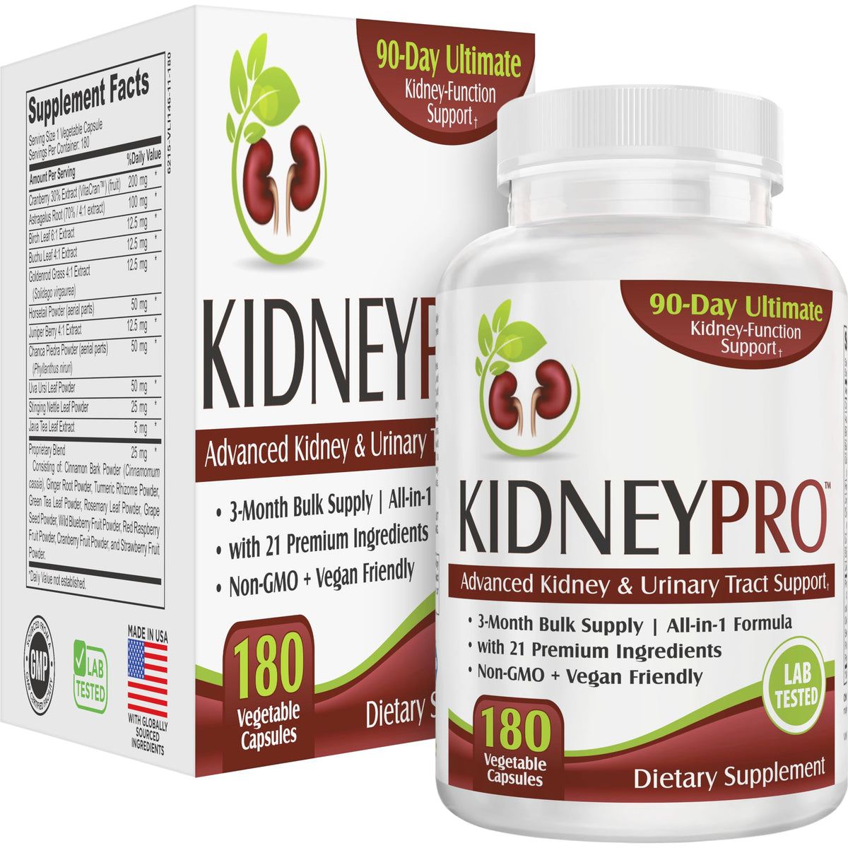 Elevate Recovery Supplements frasco Kidney-Pro frente muestra etiqueta clara y beneficio conveniencia
