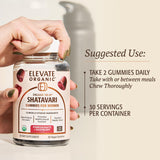ELEVATE ORGANIC gomita junto a regla para escala, aclarando tamaño real