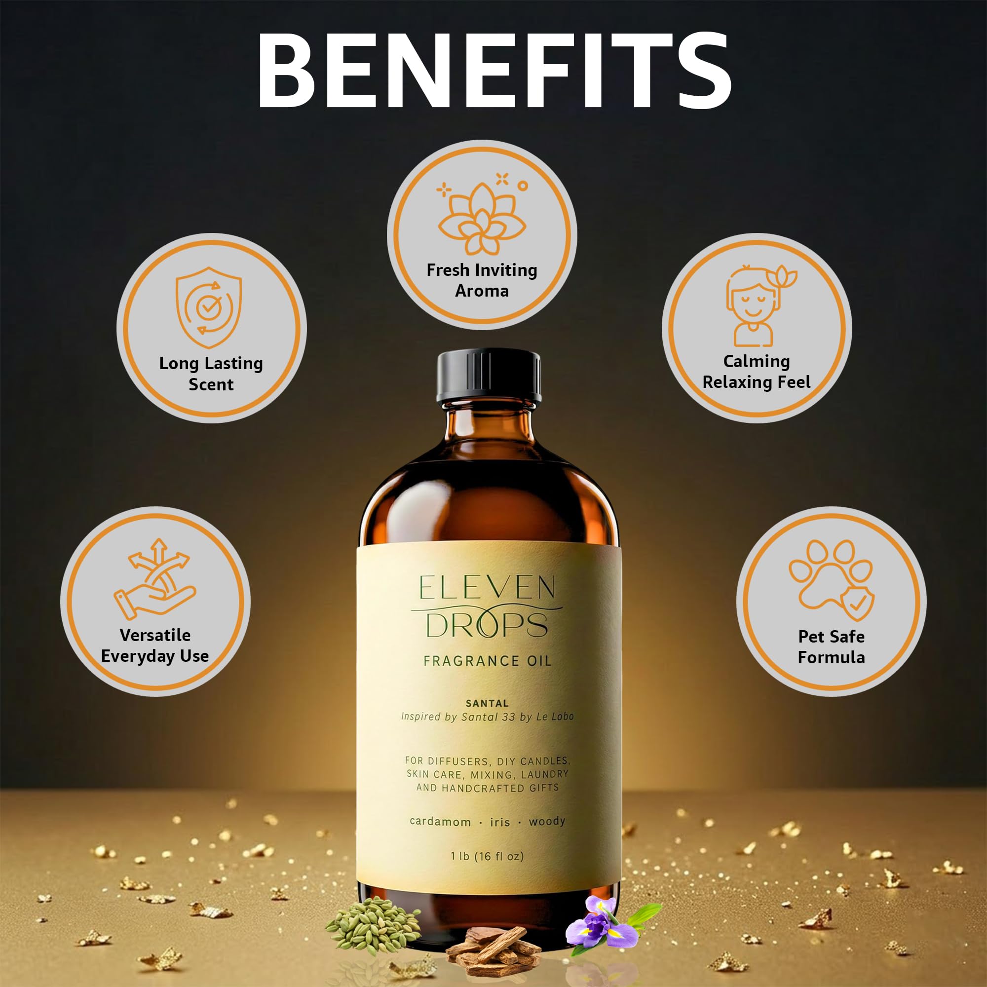 ELEVEN DROPS difusor eléctrico con aceite Santal liberando aroma