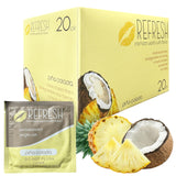 ELITE ATHLETICS empaque frontal sabor Piña Colada mostrando 20 unidades y conveniencia