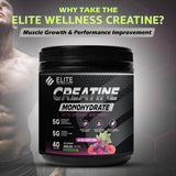 ELITE WELLNESS VITALITY textura del polvo creatina berry para disolución rápida