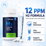 Elitvate etiqueta con información de magnesio y concentración H2 clara
