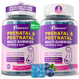 ELLAMENTZ envase frontal que muestra fórmula prenatal vegana y beneficios