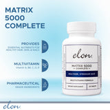Elon Matrix 5000 primer plano de tabletas indicando textura y fácil ingestión