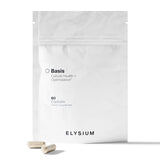 ELYSIUM Basis frontal del envase mostrando diseño y porciones