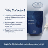 ELYSIUM Cofactor ingredientes clave visualizados para apoyo a la síntesis de colágeno