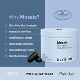 ELYISUM Mosaic detalle de ingredientes que sugiere apoyo cutáneo