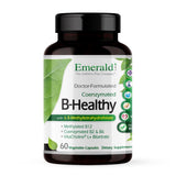 EMERALD LABS frasco frontal mostrando B-Healthy y beneficios de energía
