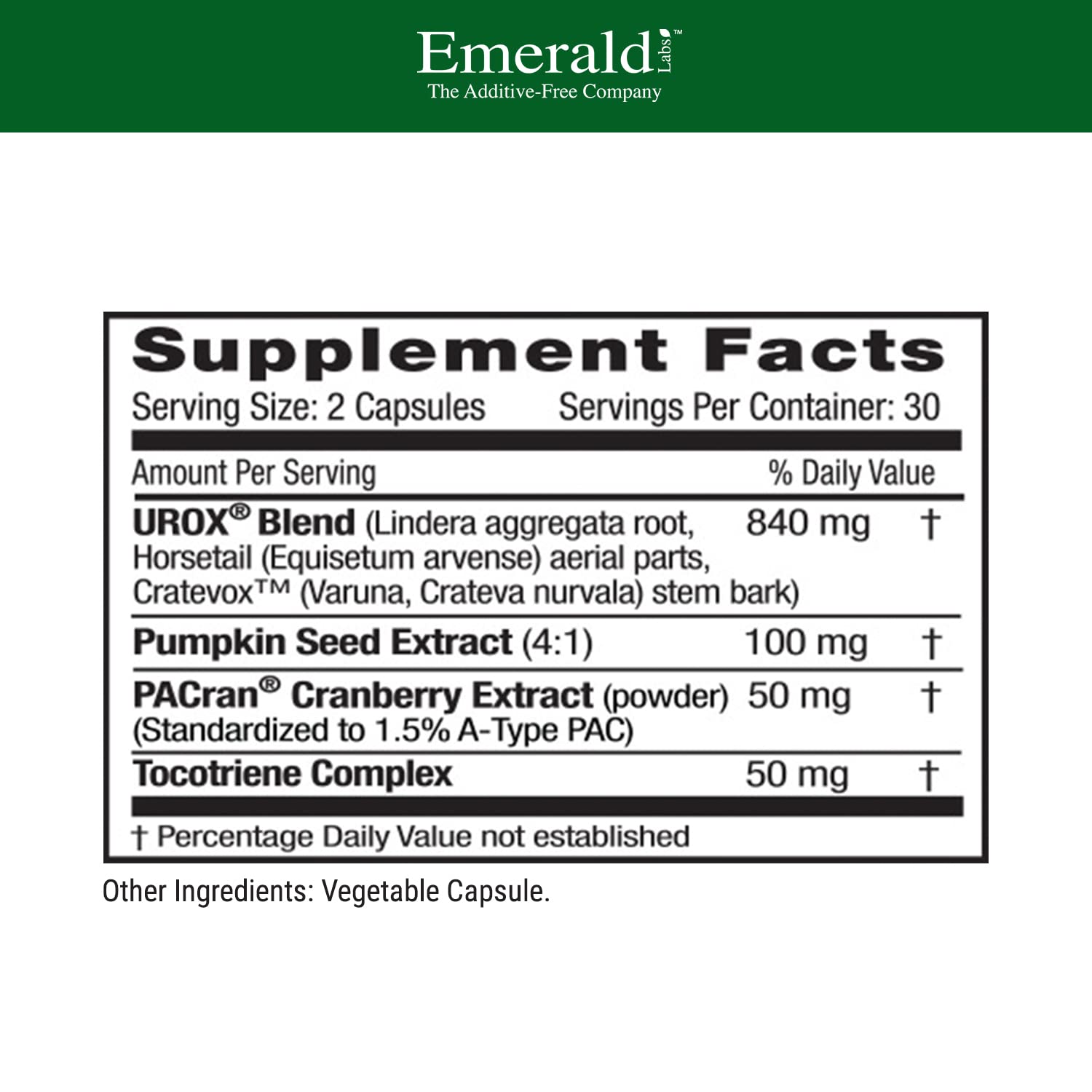 EMERALD LABS cápsulas vegetales cerca para ver textura y facilidad de ingestión