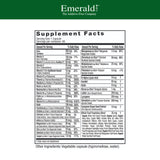 EMERALD LABS primer plano de cápsula que muestra textura y pureza