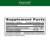 EMERALD LABS detalle de cápsulas vegetales que resalta textura suave y tolerancia digestiva