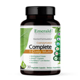 EMERALD LABS frasco frontal mostrando etiqueta y beneficio de multivitamínico diario