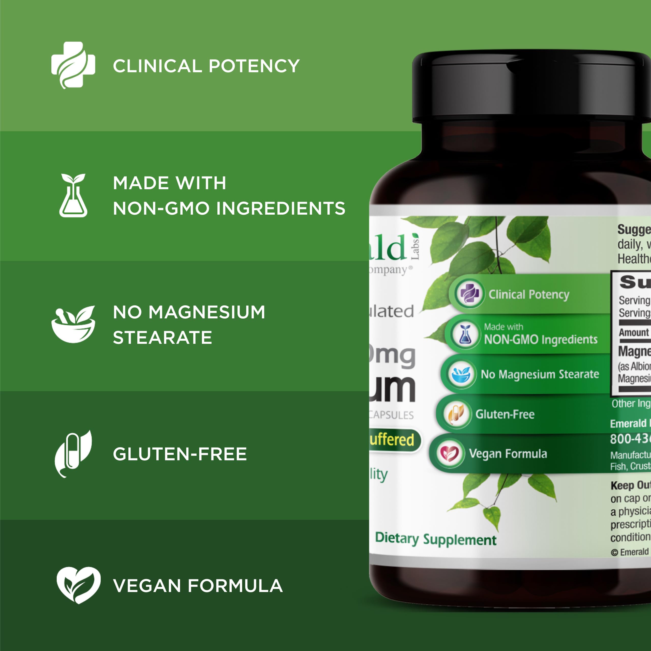 Emerald Labs etiqueta nutricional legible con información de dosis