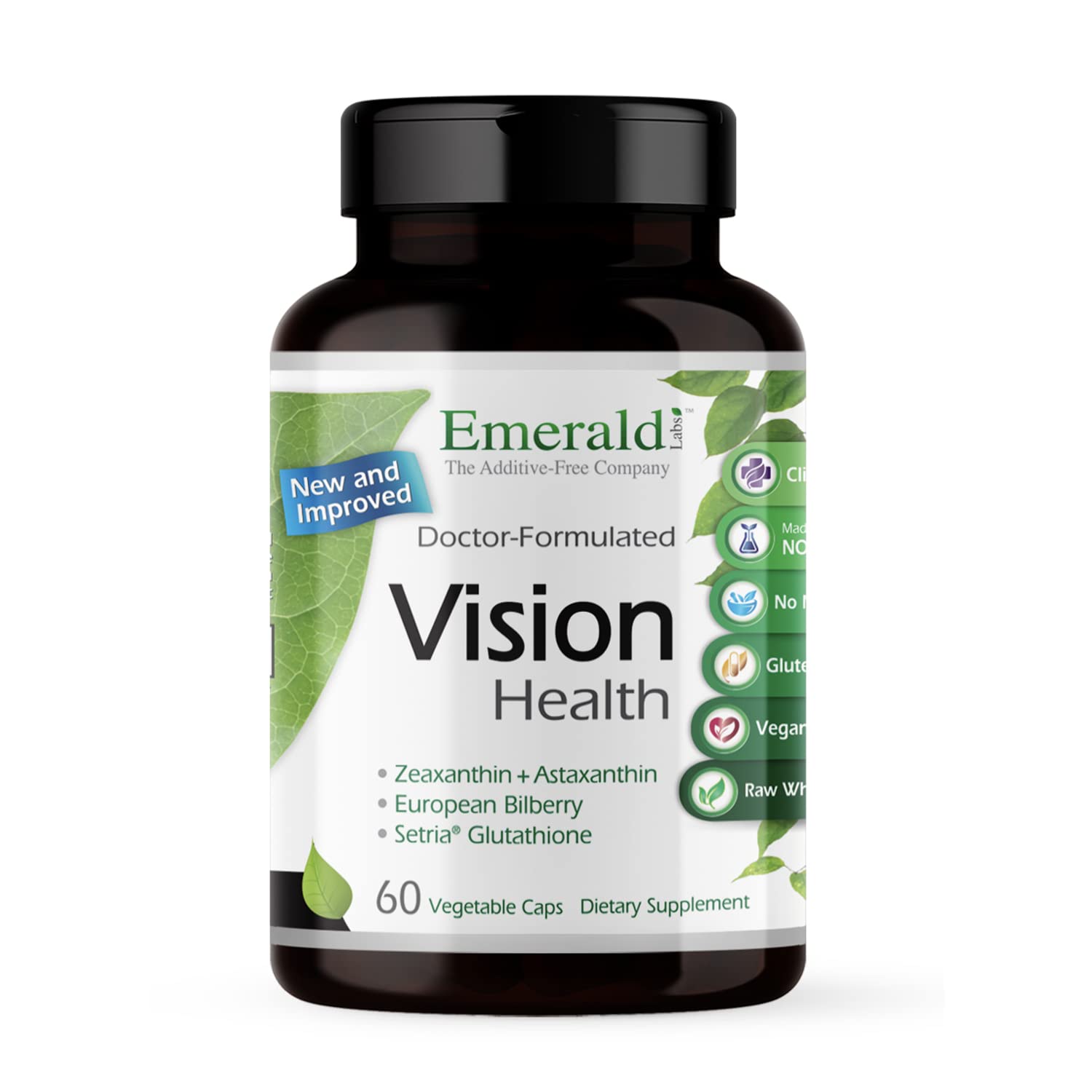 EMERALD LABS frente del producto mostrando frasco y diseño, transmite calidad