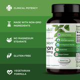 EMERALD LABS etiqueta con tabla nutricional destacando 25 mg de hierro por porción