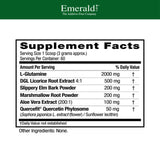 Detalle del polvo de Emerald Labs Leaky Gut Health mostrando textura fina