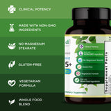 EMERALD LABS etiqueta con lista de ingredientes destacando formas activas
