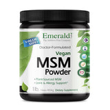 Emerald Labs frasco frontal mostrando el polvo y rotulado claro para compra informada