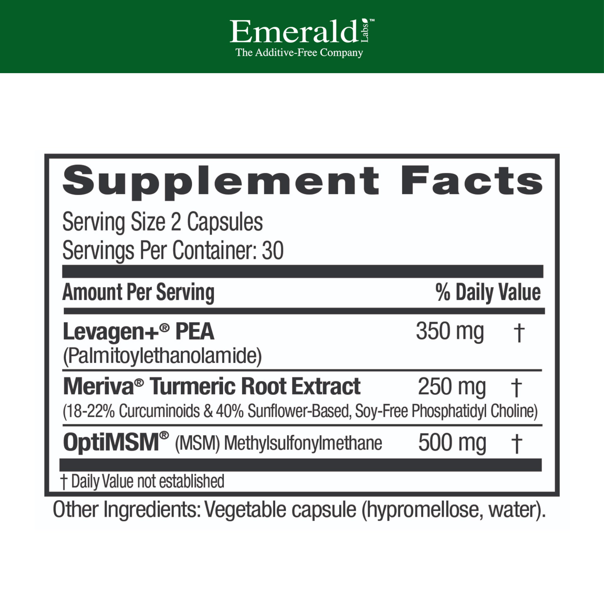 Emerald Labs detalle de cápsulas destacando textura y pureza del producto