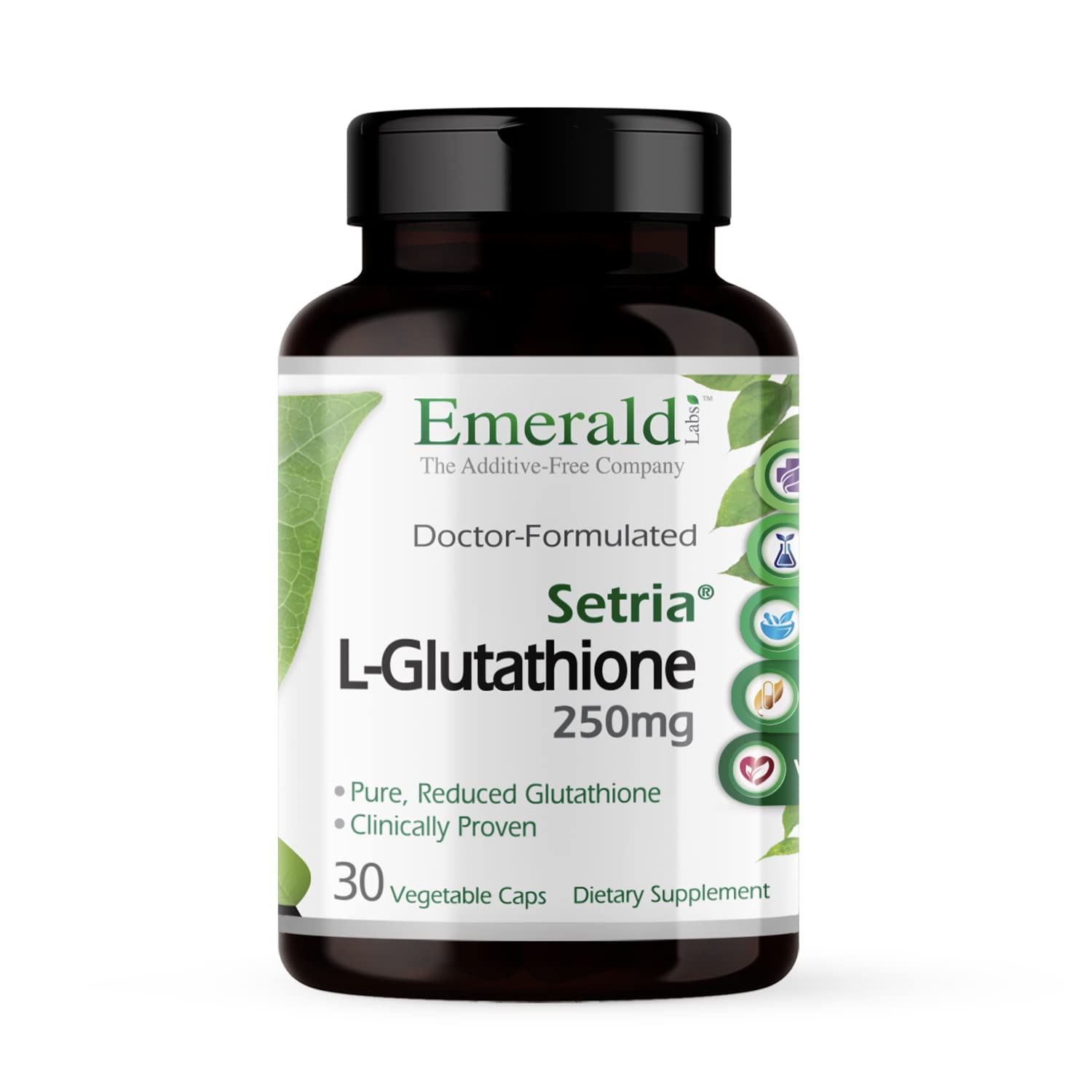 EMERALD LABS frasco frontal mostrando 30 cápsulas, beneficio claridad en etiqueta