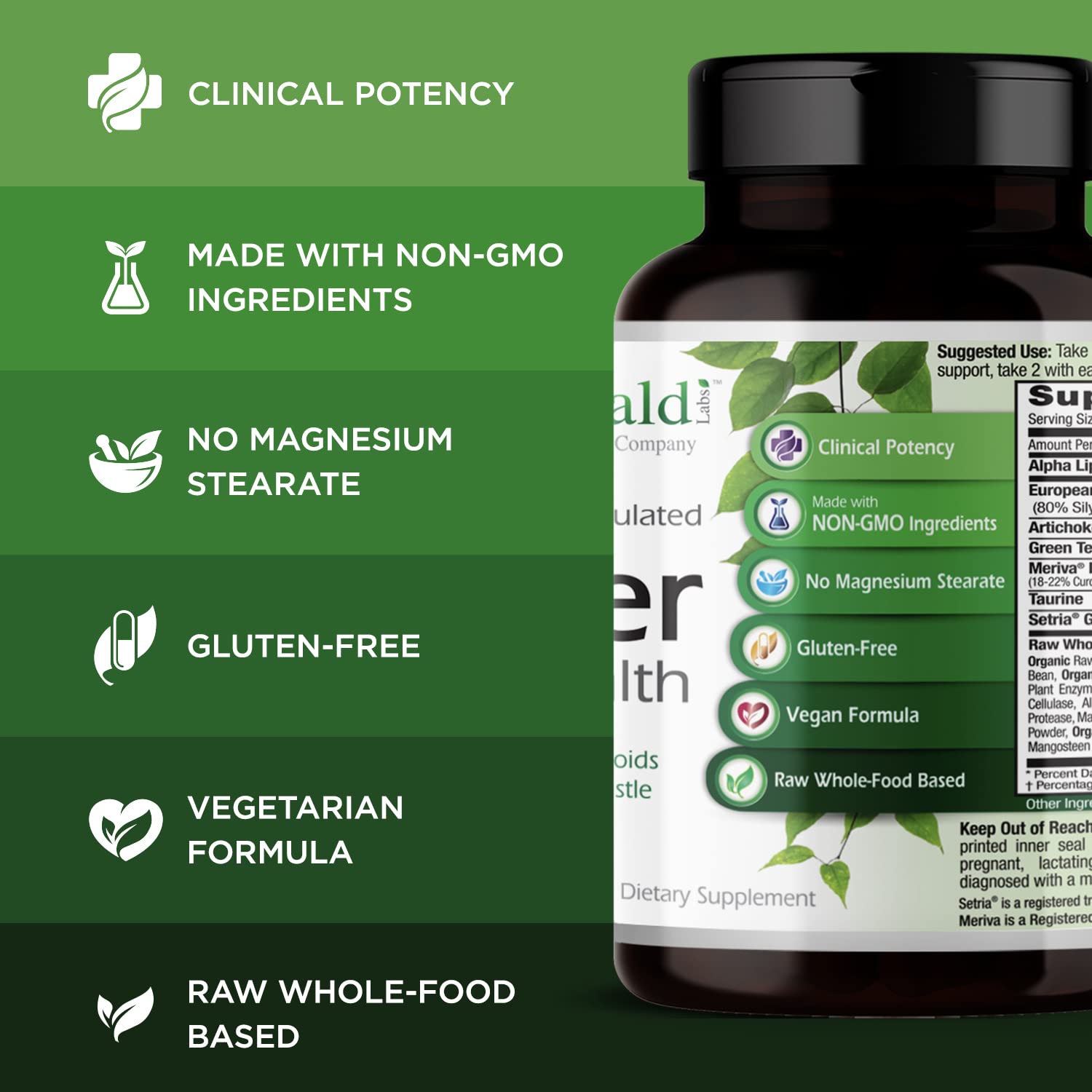 EMERALD LABS primer plano de la textura de la cápsula vegetal, resaltando pureza