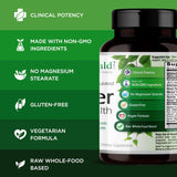 EMERALD LABS primer plano de la textura de la cápsula vegetal, resaltando pureza