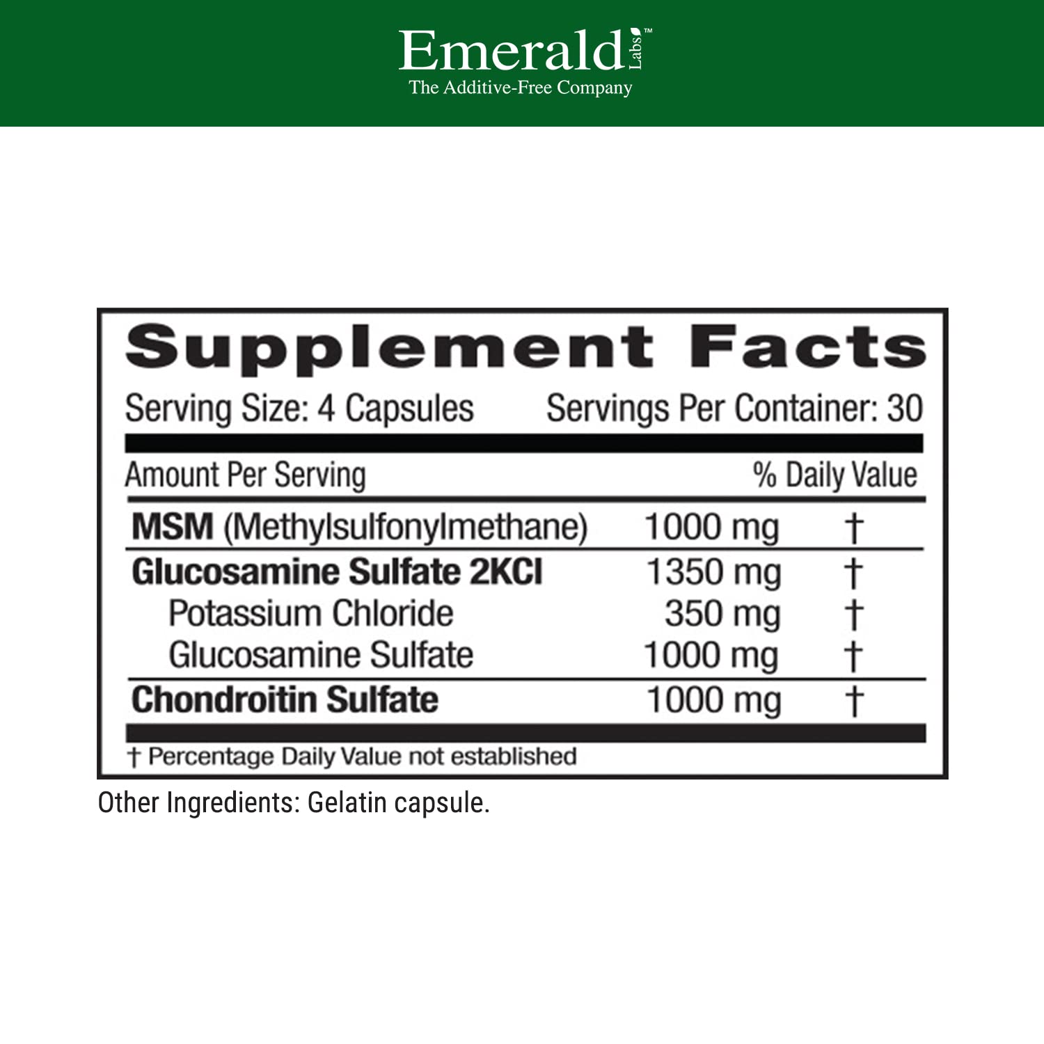 Emerald Labs cápsulas en una mano indicando dosis conveniente y fácil consumo