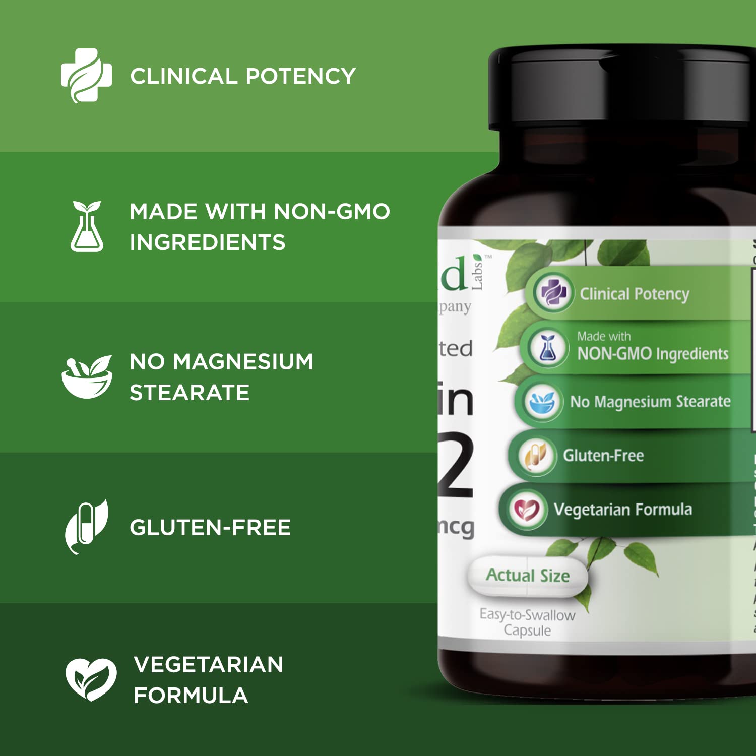 Emerald Labs etiqueta con información de D3 5000 UI y K2 MK‑7