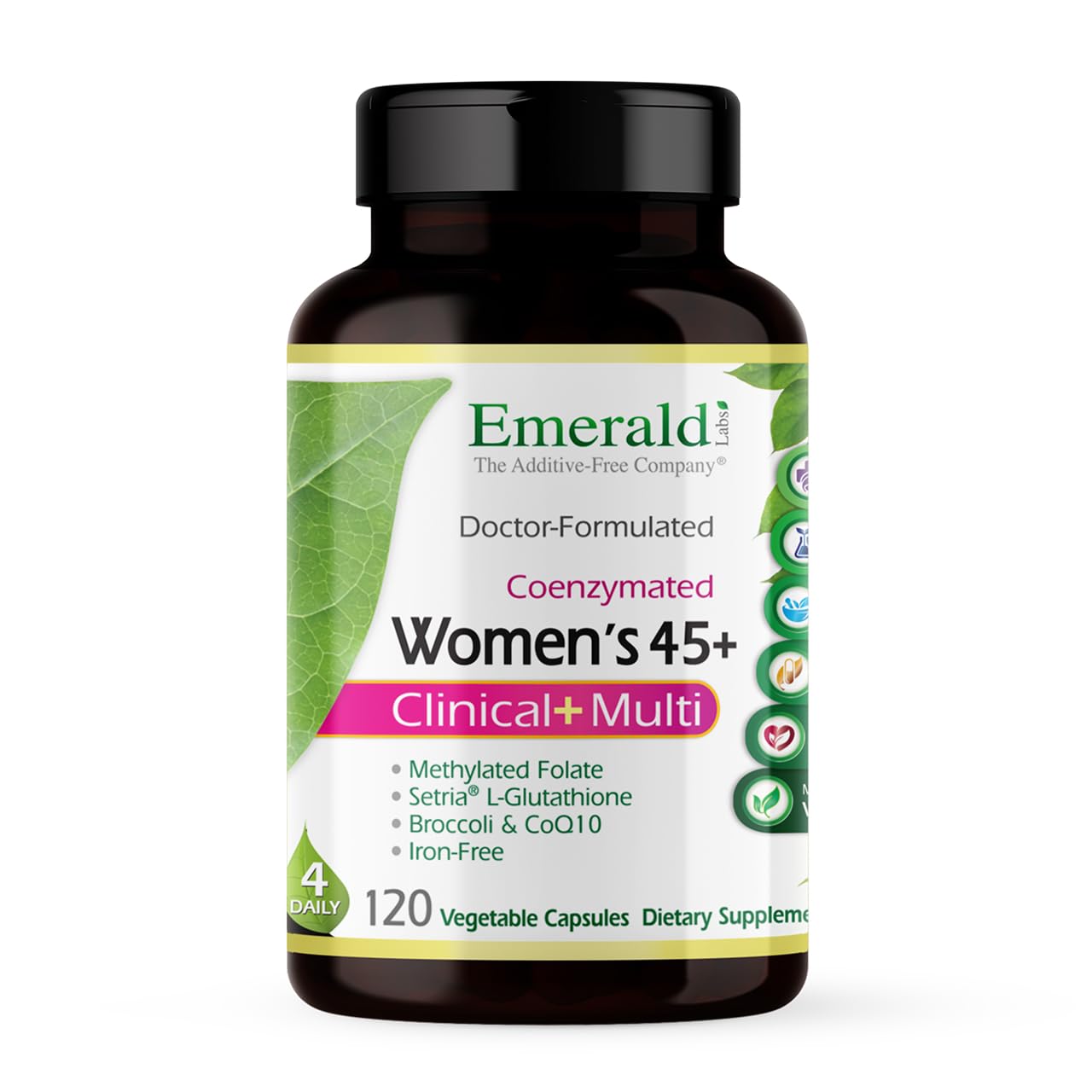 Emerald Laboratories frasco frontal del producto mostrando diseño y dosis