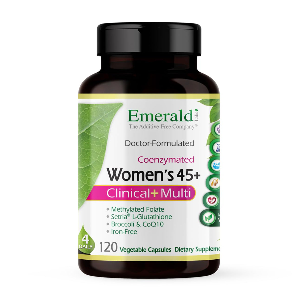 Emerald Laboratories frasco frontal del producto mostrando diseño y dosis
