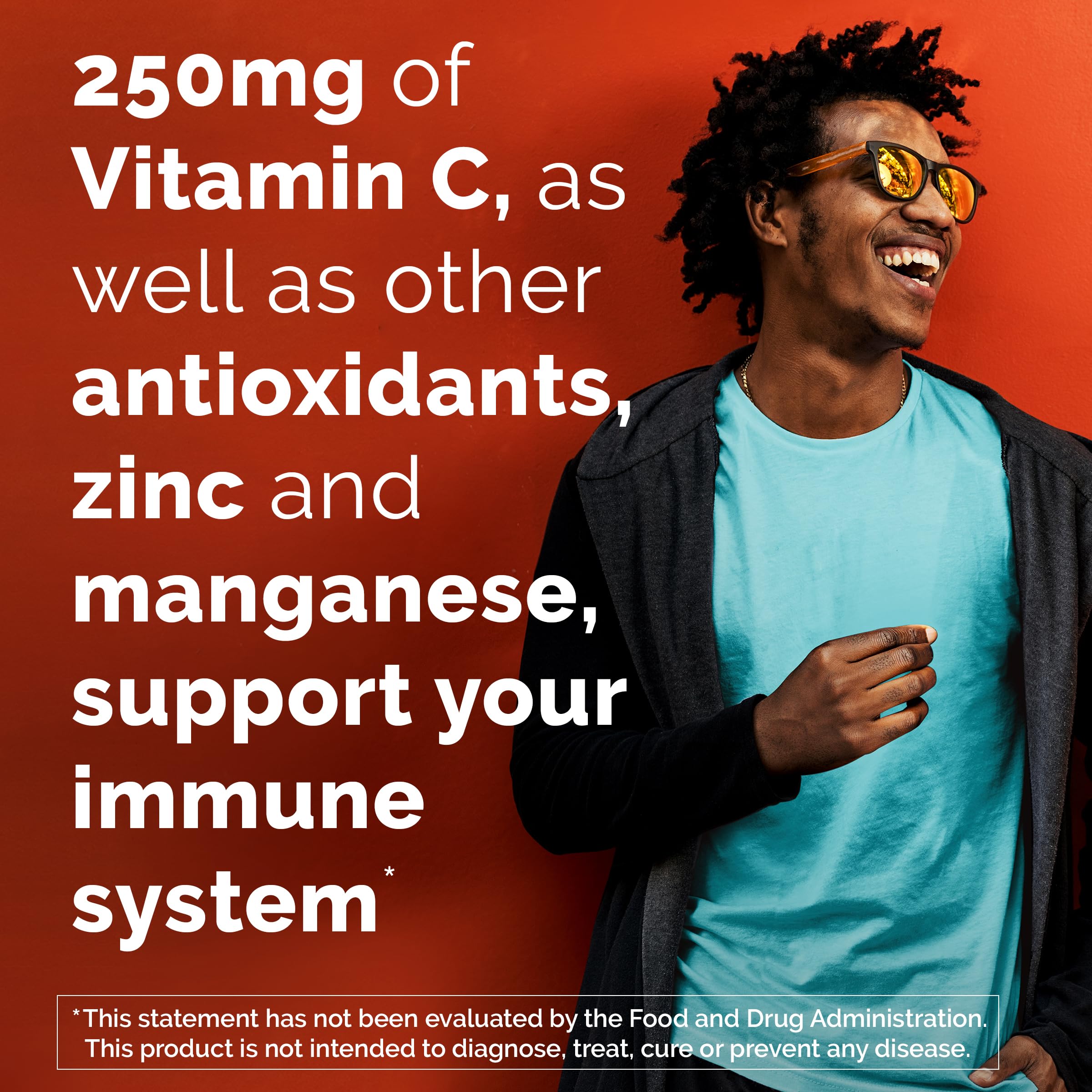 Emergen-C etiqueta de ingredientes enfocada en vitamina C y minerales
