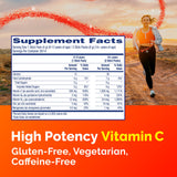 Emergen-C etiqueta con información de vitamina C y otros nutrientes clave