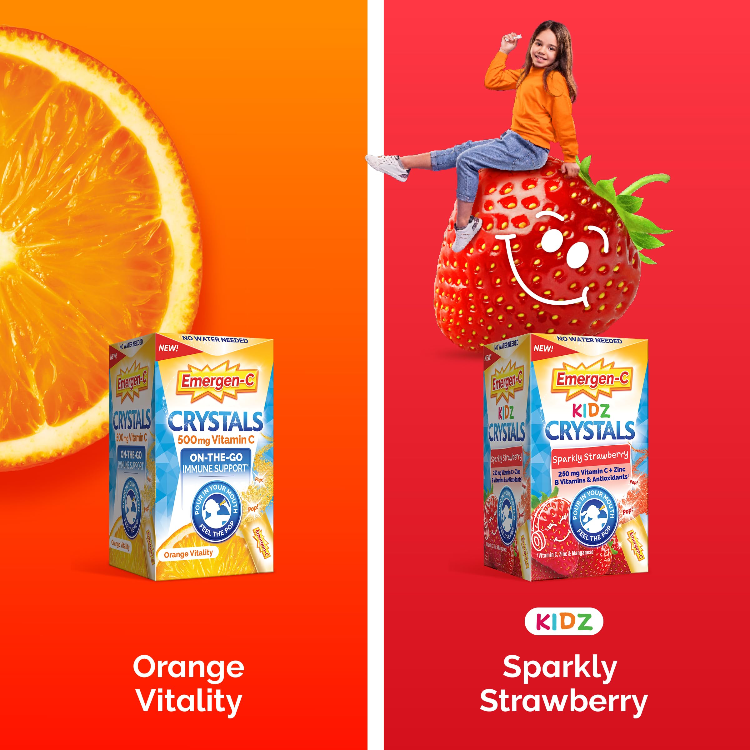 Emergen-C etiqueta de ingredientes mostrando vitaminas y minerales