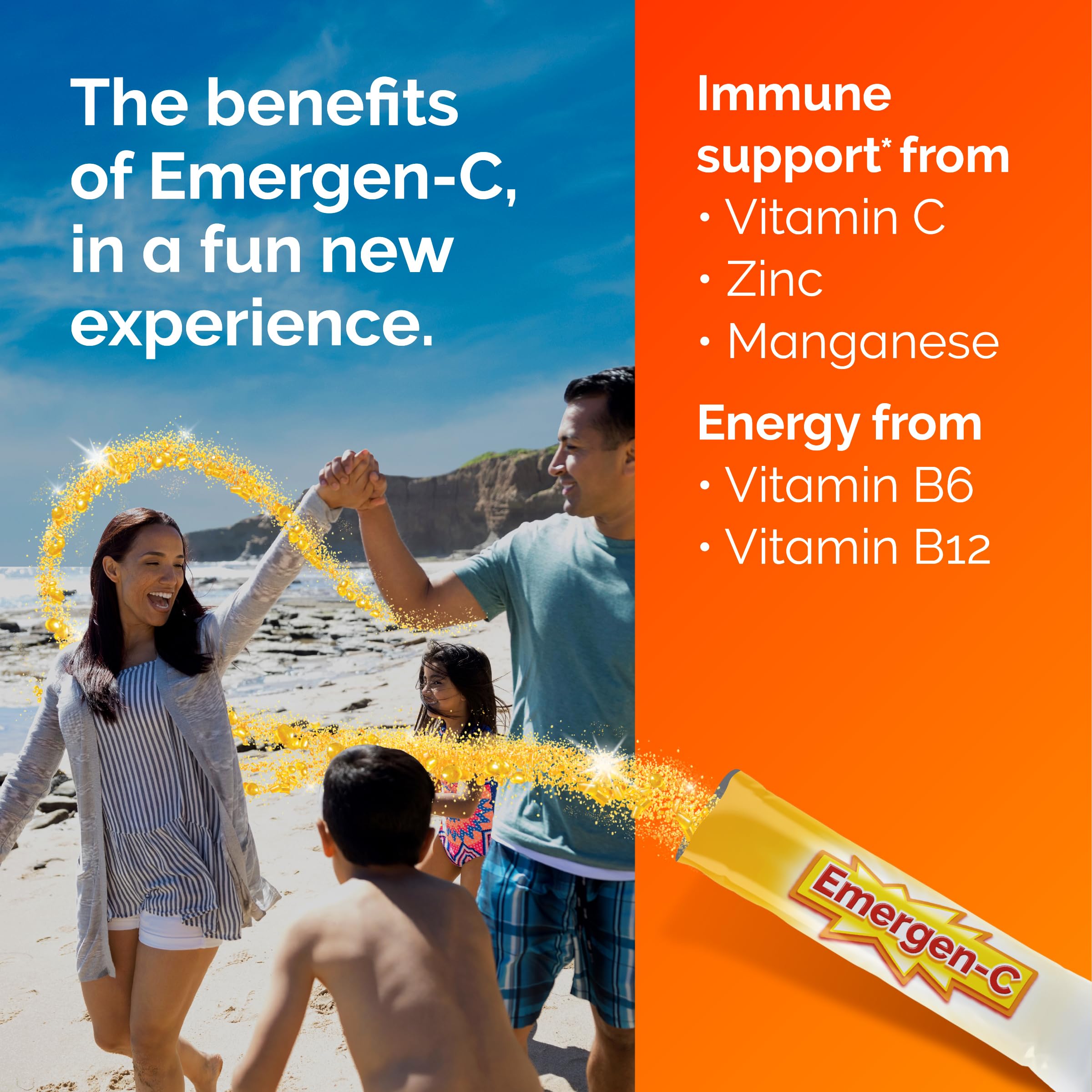 Emergen-C sobre dentro de un bolso, ideal para uso en movimiento